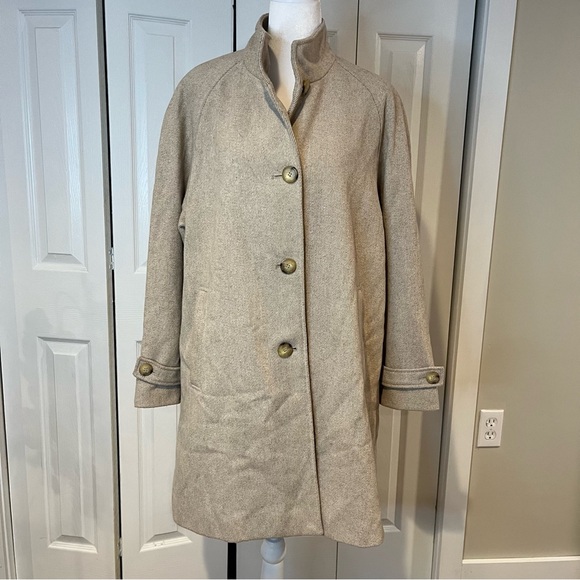 Joan’s New York stand collar coat wool blend with buttons classic style s/14W - Picture 4 of 7